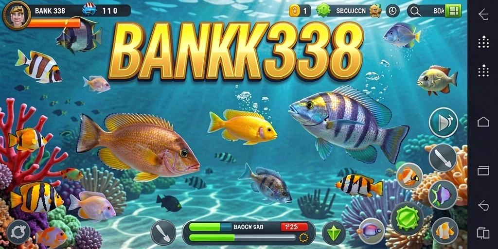 Screenshot gameplay BANK338 menampilkan aksi menembak ikan yang mengasyikkan.
