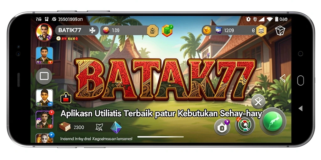 Tampilan antarmuka aplikasi BATIK77 yang sederhana dan fungsional.