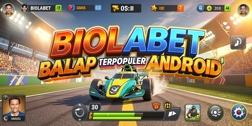 Screenshot gameplay BIOLABET menampilkan aksi balap yang mendebarkan.