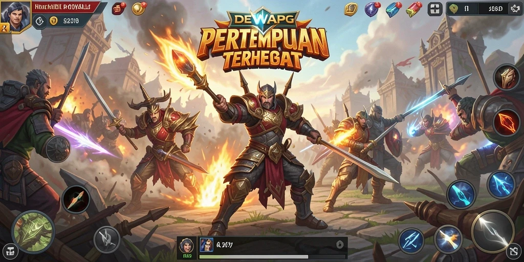 Tampilan gameplay DEWAPG yang intens dan mendebarkan dalam pertempuran Battle Royale.