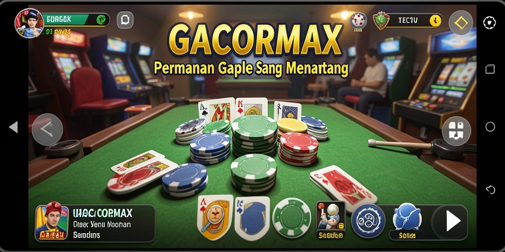 Screenshot GACORMAX menunjukkan gameplay Gaple yang seru dan interaktif.