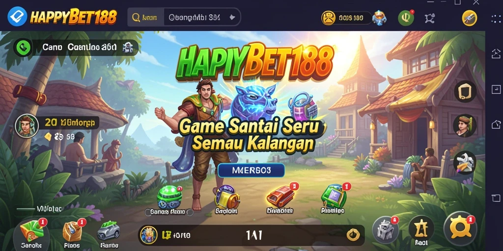 Tampilan gameplay HAPPYBET188 yang mengasyikkan dan penuh warna.