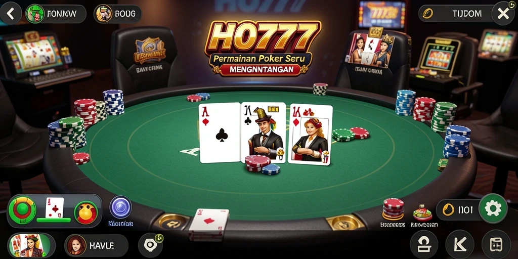 Screenshot gameplay HO777 dengan antarmuka Poker menarik dan interaktif.