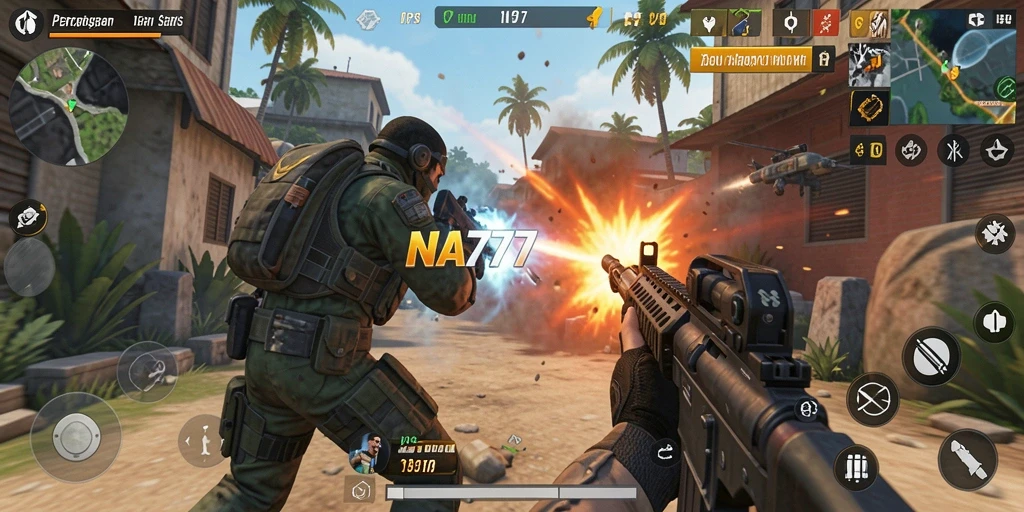 Screenshot demonstrasi gameplay seru dari NA777 RPG TPS.