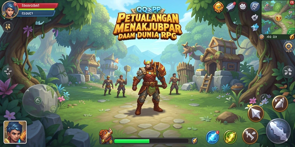 Tampilan gameplay <strong>QQRP</strong> yang penuh aksi dan strategi dalam pertempuran RPG.