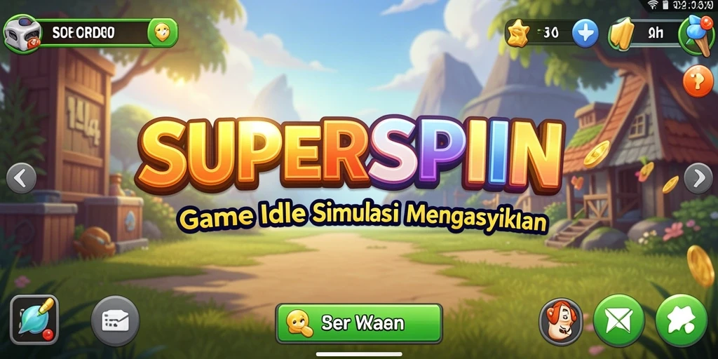 Tampilan gameplay SUPERSPIN yang menyenangkan dan menarik untuk dimainkan.