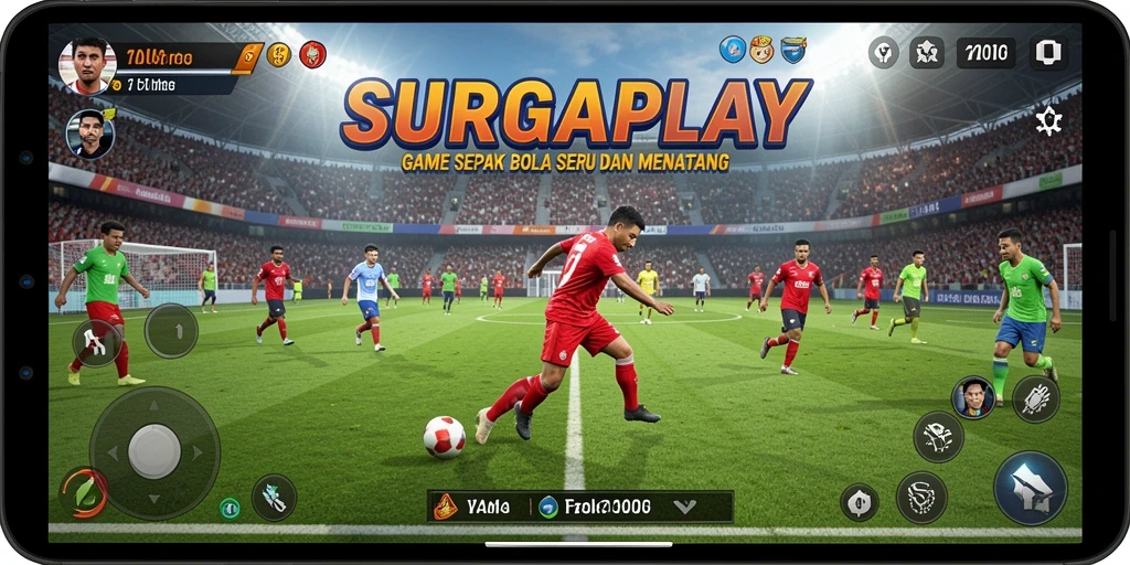 Tampilan menarik dari gameplay SURGAPLAY yang menyoroti aksi sepak bola.