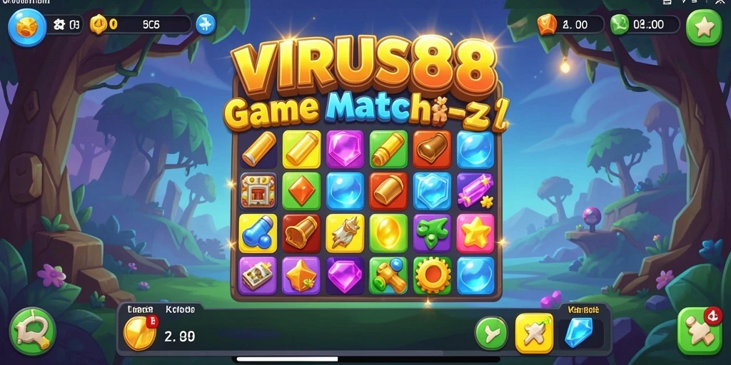 Screenshot menunjukkan gameplay seru dan warna-warni dari VIRUS88.