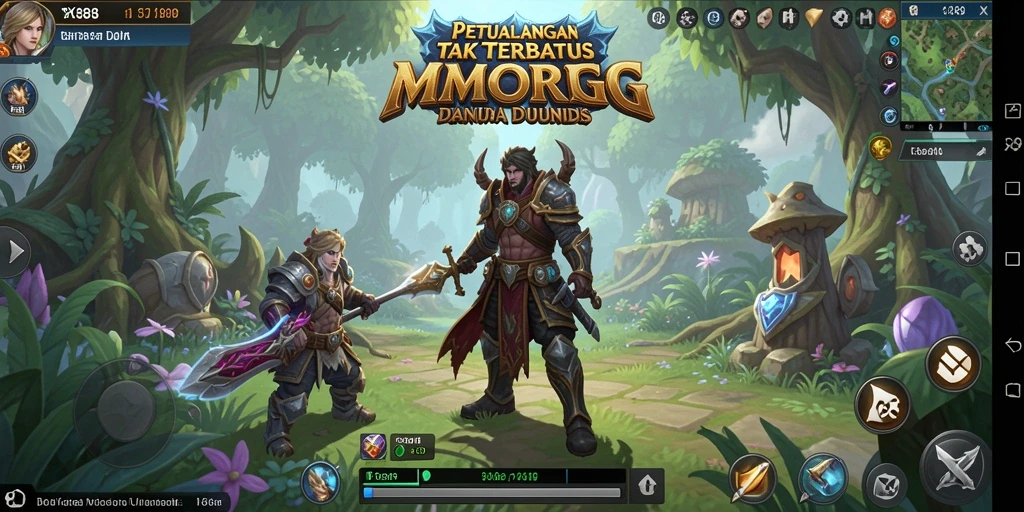 Tampilan gameplay menarik dalam dunia MMORPG yang luas.