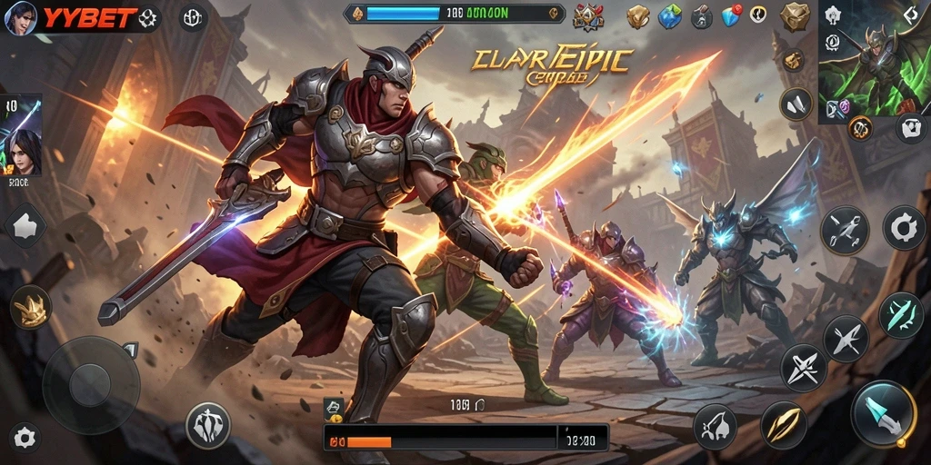 Screenshot gameplay YYBET menampilkan aksi pertarungan yang mendebarkan.